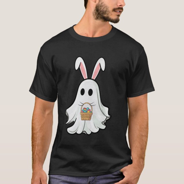 Easter Bunny Ghost Basket Easter Egg T-Shirt (Front)