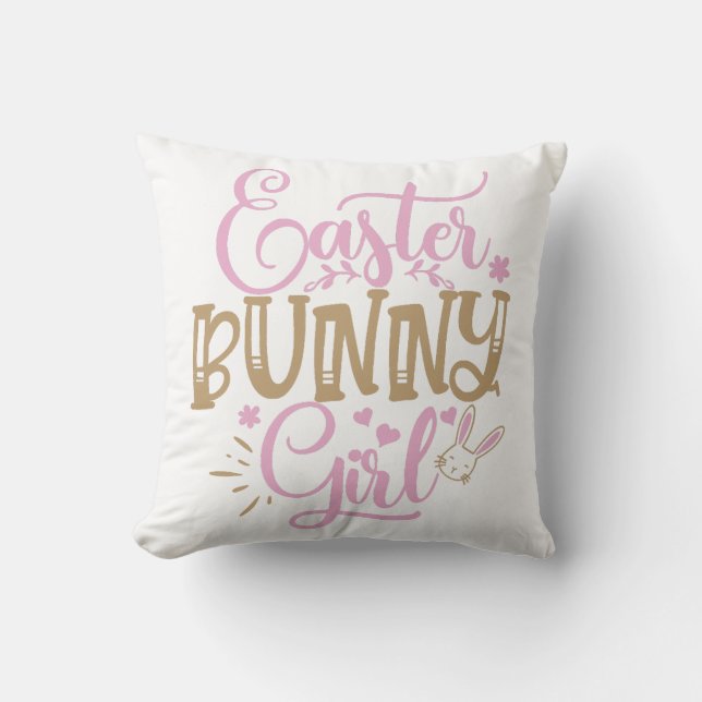 Easter Bunny Girl Cushion (Front)