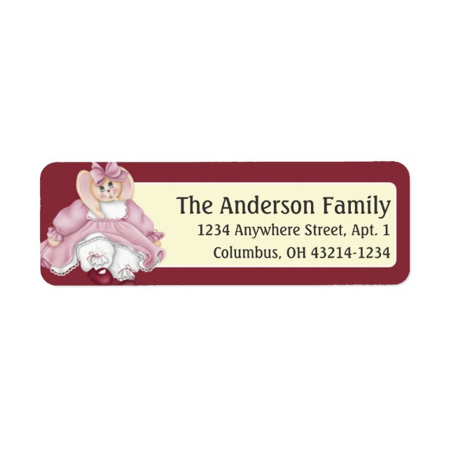 Easter Bunny Girl d11 Easter Address Labels (Front)