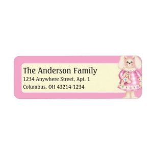 Easter Bunny Girl d4 Easter Address Labels