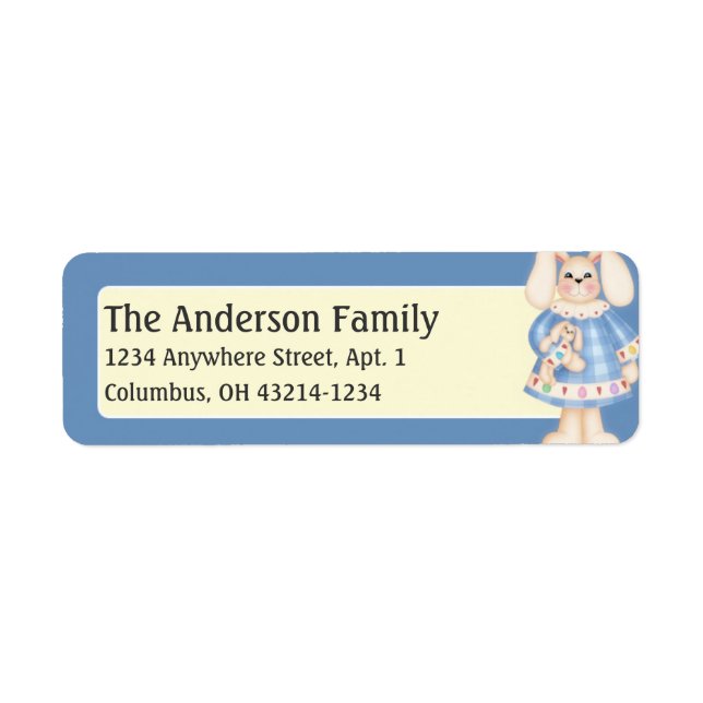Easter Bunny Girl d7 Easter Address Labels (Front)