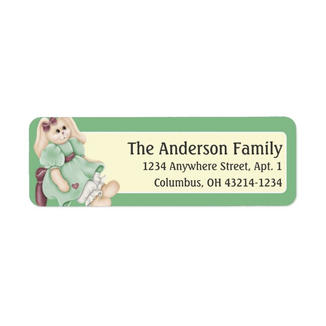 Easter Bunny Girl d8 Easter Address Labels (Front)