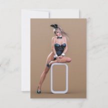 Easter Bunny Girl Sitting on Round Edge Cube