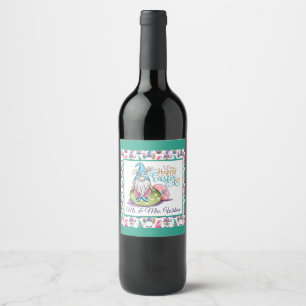 Easter Bunny Gnome Custom Wine Label