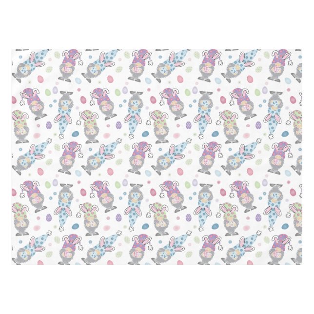 Easter Bunny Gnome Pattern Tablecloth (Front (Horizontal))