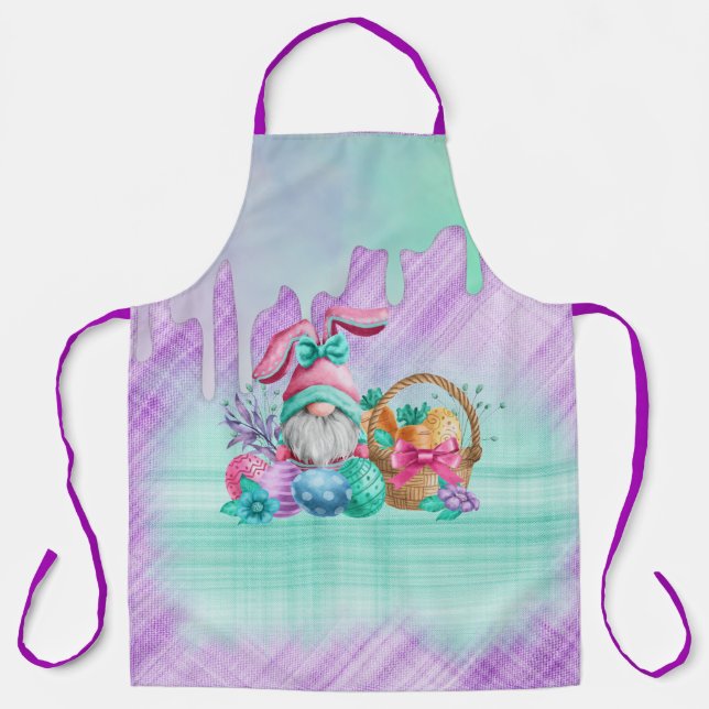 Easter Bunny Gnome With Basket Eggs  Apron (Front)