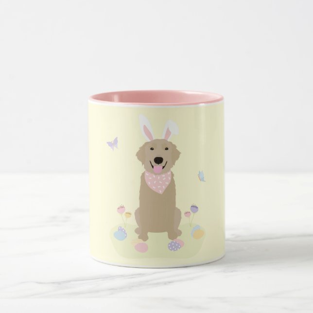 Easter Bunny Golden Retriever Mug (Center)