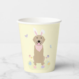 Easter Bunny Golden Retriever Paper Cups