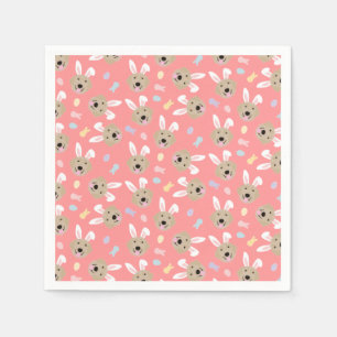 Easter Bunny Golden Retriever Pattern Napkin