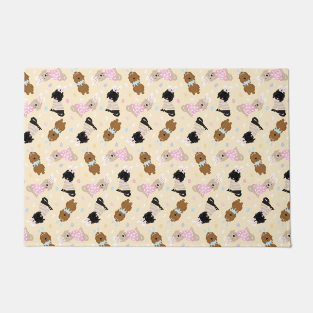 Easter Bunny Goldendoodle Dogs Doormat (Front)