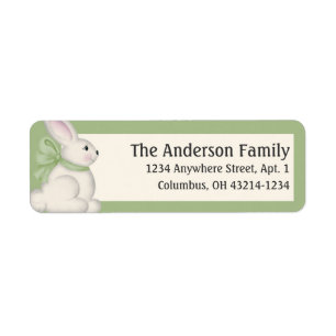 Easter Bunny Green Colour Return Address Labels