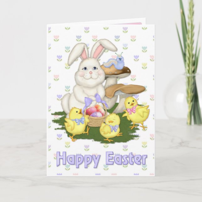Easter Bunny Greeting Holiday Card (Front)
