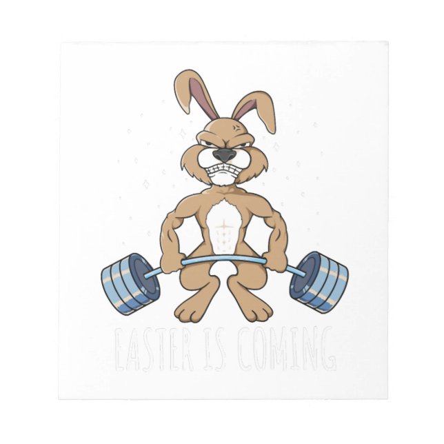 Easter Bunny Happy Easter Bodybuilding Notepad (Front)