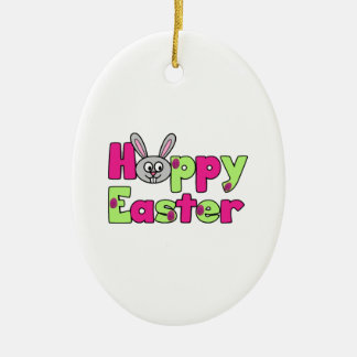 Easter Bunny Happy Easter Eggs Ceramic Tree Decoration