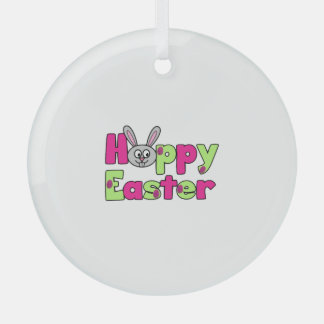 Easter Bunny Happy Easter Eggs Glass Tree Decoration