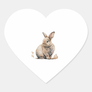 Easter Bunny Heart Sticker
