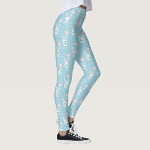 Easter Bunny, Hearts and Polka Dots Leggings