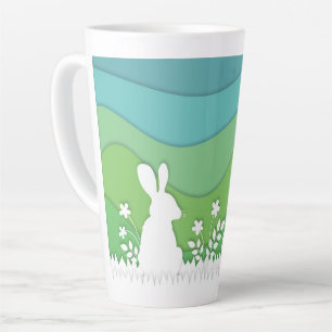 Easter bunny, hidden eggs in spring nature latte mug