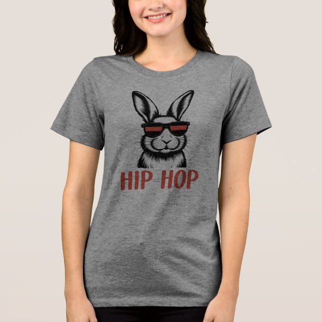 Easter Bunny Hip Hop Graphic  Tri-Blend Shirt (Front)