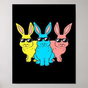 Easter Bunny Hip Hop Trio Bunnies Fun Boys Girls K Poster