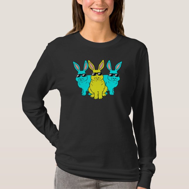Easter Bunny Hip Hop Trio Bunnies Funny Boys Girls T-Shirt (Front)