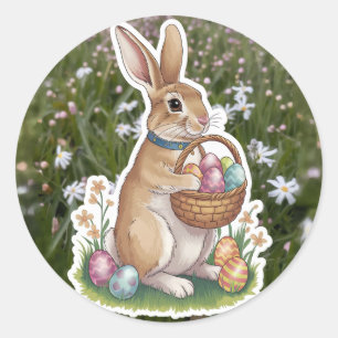 Easter Bunny Holding Egg Sticker