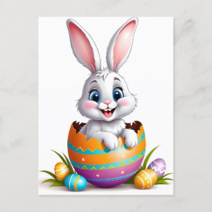 Easter bunny holiday postcard