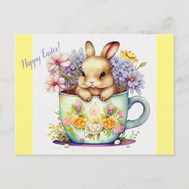 Easter bunny holiday postcard (Front)