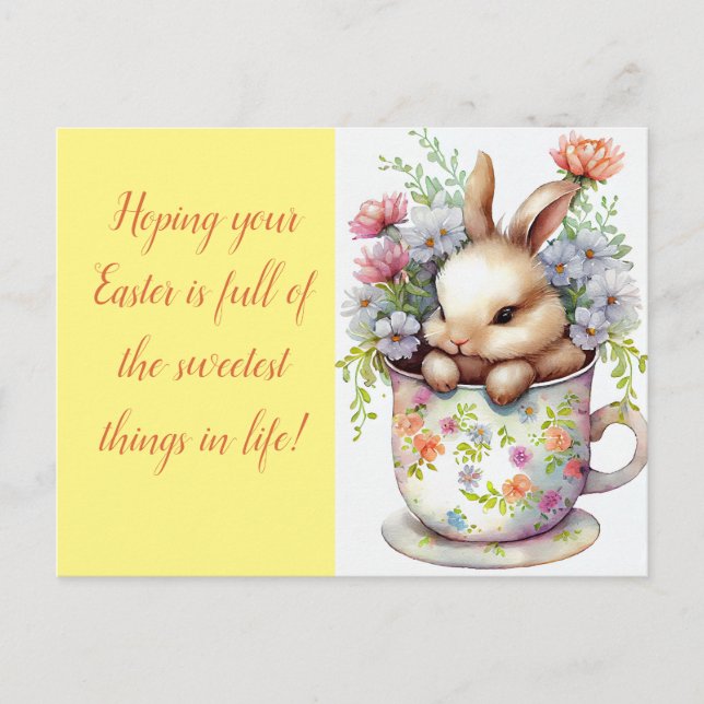 Easter bunny  holiday postcard (Front)