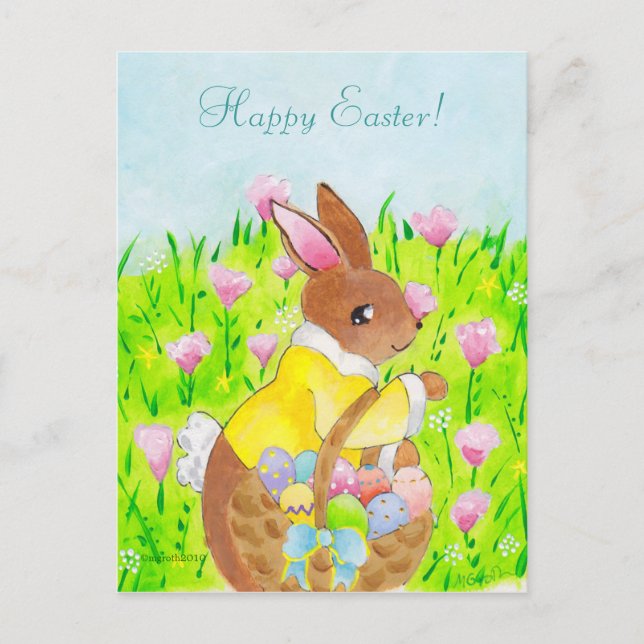 Easter Bunny Holiday Postcard (Front)