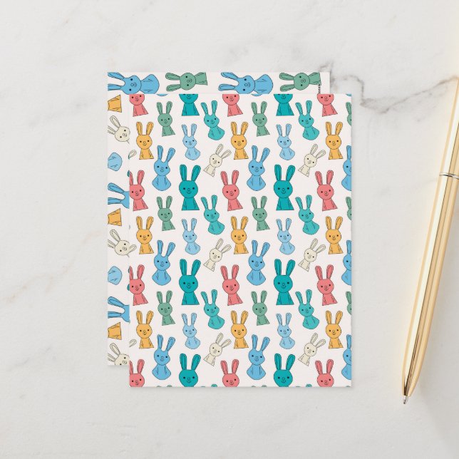 Easter Bunny Holiday Postcard (Front/Back In Situ)