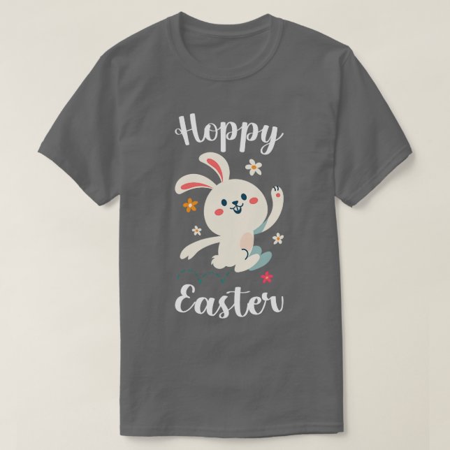 Easter Bunny Hoppy Easter Bunny Rabbit Hopping Hap T-Shirt (Design Front)