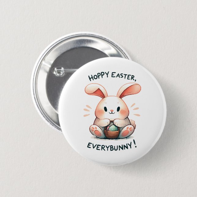 Easter Bunny Hoppy Easter, Everybunny! 6 Cm Round Badge (Front & Back)