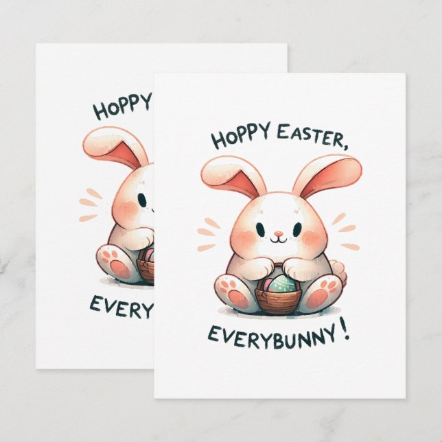 Easter Bunny Hoppy Easter, Everybunny! Enclosure Card (Front/Back)