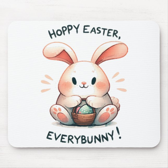 Easter Bunny Hoppy Easter, Everybunny! Mouse Pad (Front)