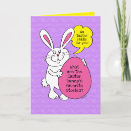 Easter Bunny Hoppy Stories Riddle For Kids Card