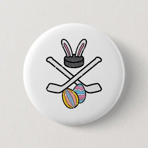Easter Bunny Ice Hockey Funny Sports Goalie Men Bo 6 Cm Round Badge