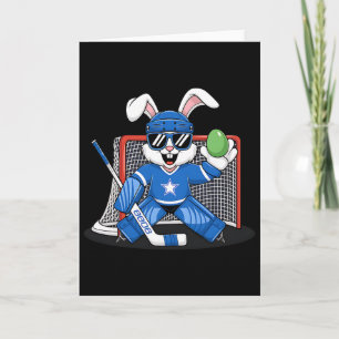 Easter Bunny Ice Hockey Goalie Men Boys Kids Toddl Card