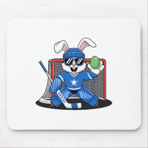 Easter Bunny Ice Hockey Goalie Men Boys Kids Toddl Mouse Pad