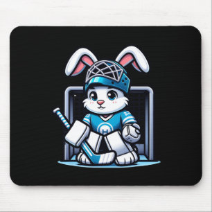 Easter Bunny Ice Hockey Goalie Men Boys Kids Toddl Mouse Pad