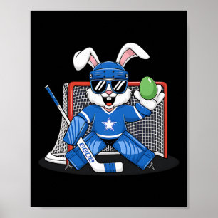 Easter Bunny Ice Hockey Goalie Men Boys Kids Toddl Poster