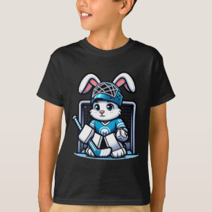 Easter Bunny Ice Hockey Goalie Men Boys Kids Toddl T-Shirt