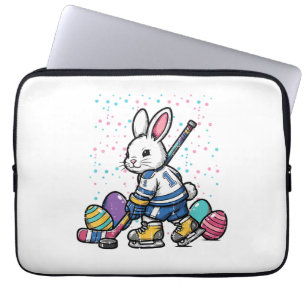 Easter Bunny Ice Hockey Player Eggs Rabbit Boys Ki Laptop Sleeve