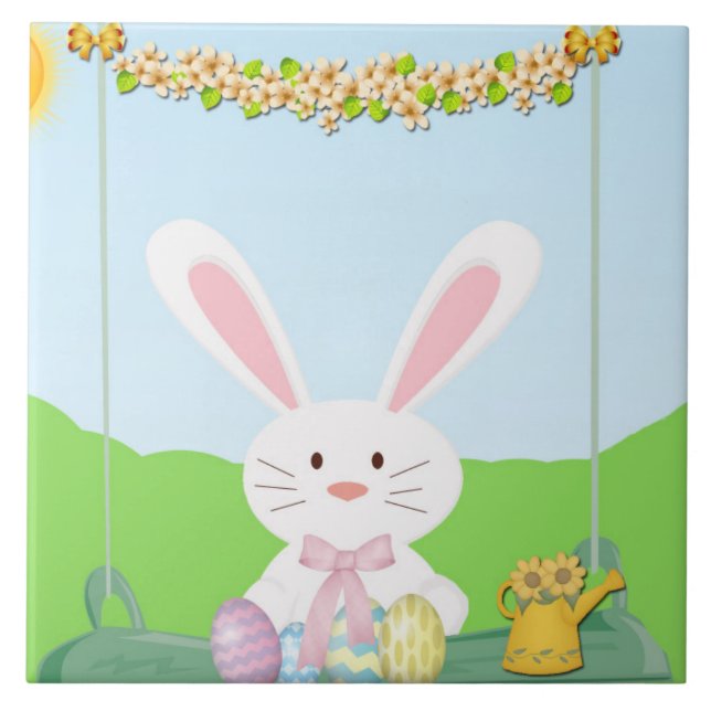 Easter bunny illustration tile (Front)