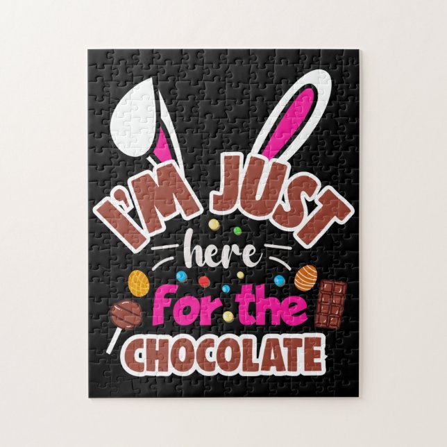 Easter Bunny I'm Just here for the Chocolate Jigsaw Puzzle (Vertical)