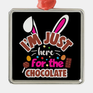 Easter Bunny I'm Just here for the Chocolate Metal Tree Decoration