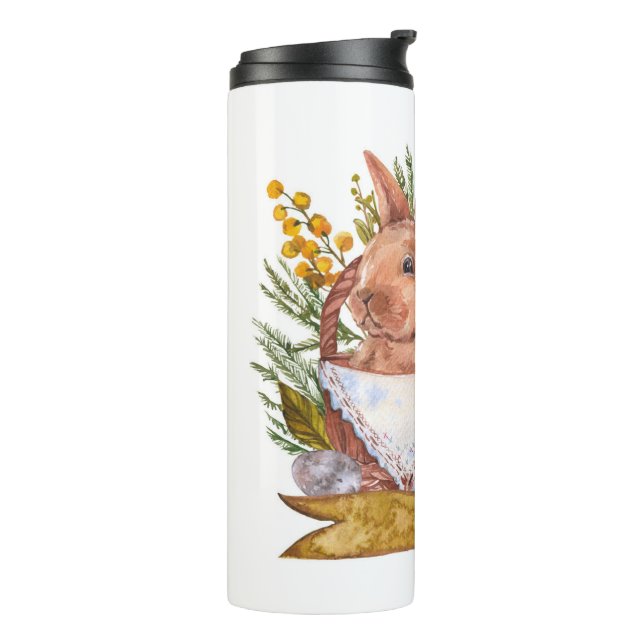 Easter bunny in a basket thermal tumbler (Rotated Left)