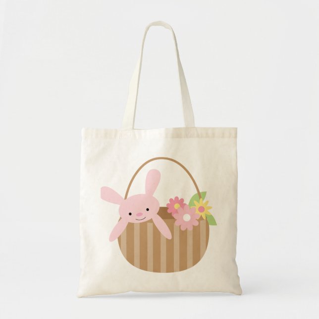 Easter Bunny in a Basket Tote Bag (Front)