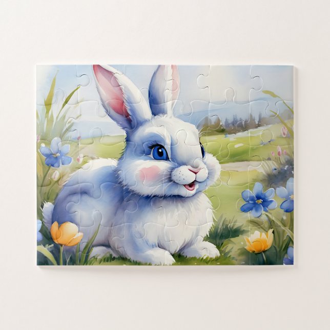 Easter bunny in a garden, Easter Jigsaw Puzzle (Horizontal)