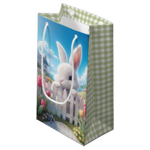 Easter Bunny In a Spring Garden Small Gift Bag